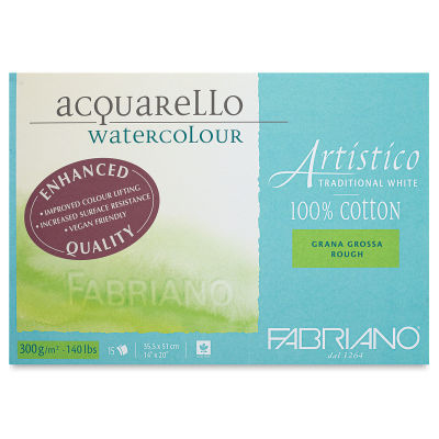 Fabriano Artistico Enhanced Watercolor Block - Traditional White, Rough Press, 14" x 20"