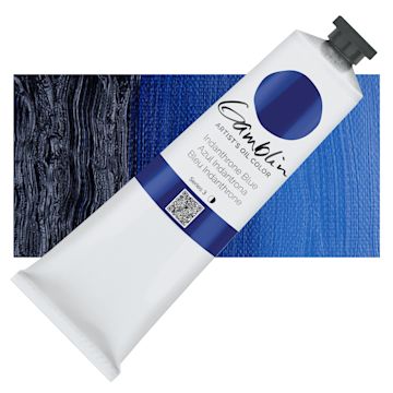 Open in modal - Gamblin Artist's Oil Color - Indanthrone Blue, 150 ml tube and swatch