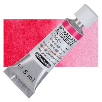 Open in modal - Schmincke Horadam Aquarell Watercolor - Rose Madder, 5 ml tube and swatch