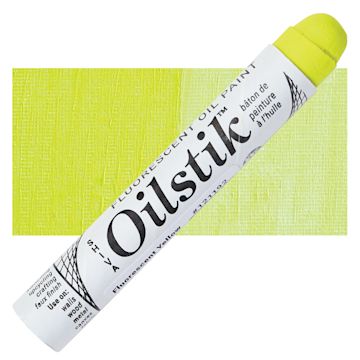 Open in modal - Shiva Oilstik Oil Paint - Fluorescent Yellow oilstik and swatch