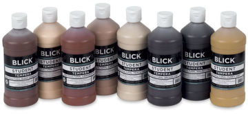 Blick Student Grade Tempera 8-Color Multicultural Pack, pints.  