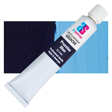 Open in modal - Art Spectrum Artists' Gouache - Prussian Blue, 22.5 ml tube and swatch