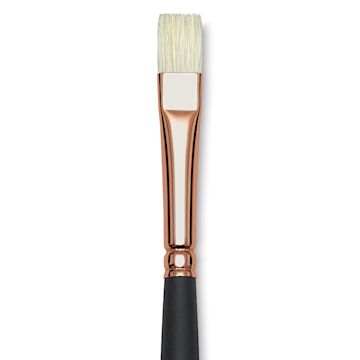 Open in modal - Blick Masterstroke Interlocking Bristle Brush - Bright, Long Handle, Size 4 close up