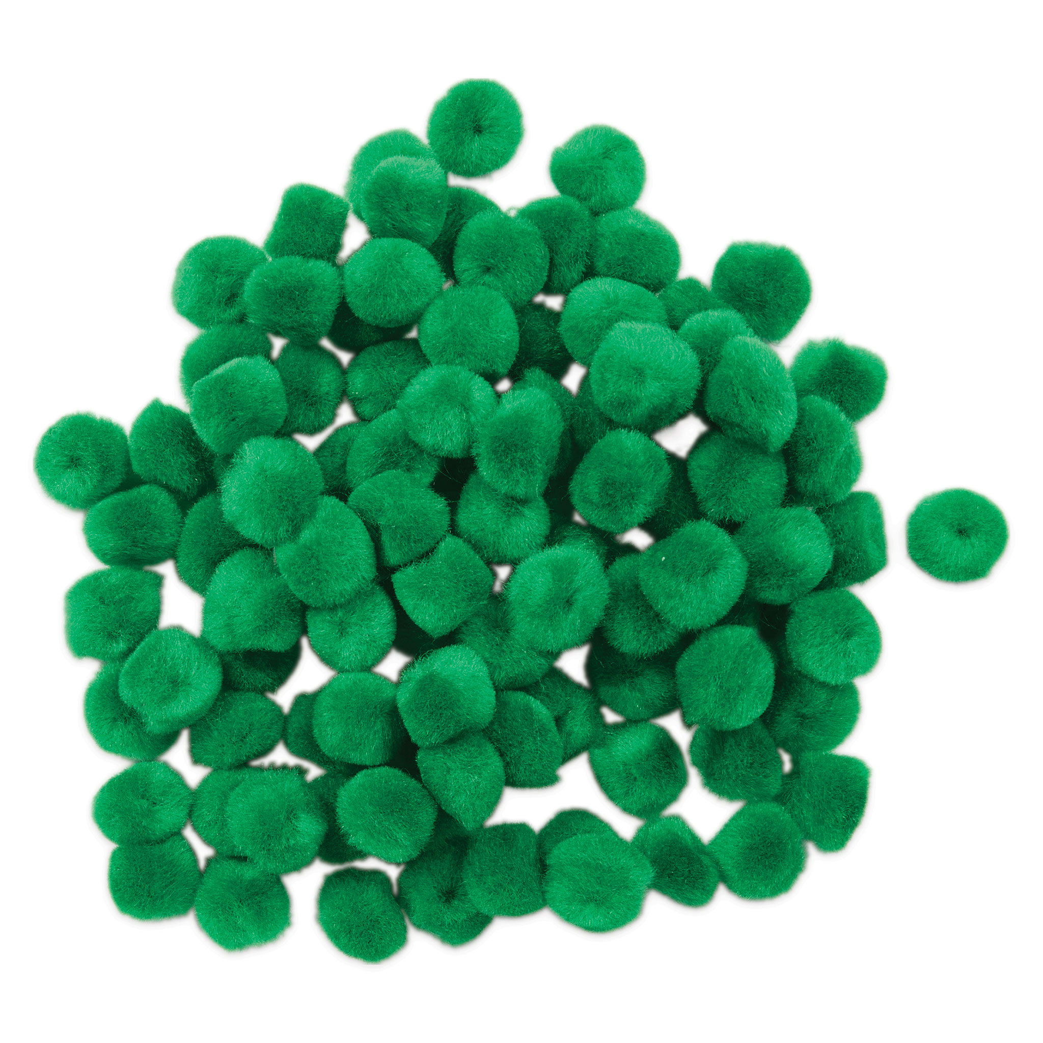 1/2 inch Kelly Green Mini Craft Pom Poms 100 Pieces