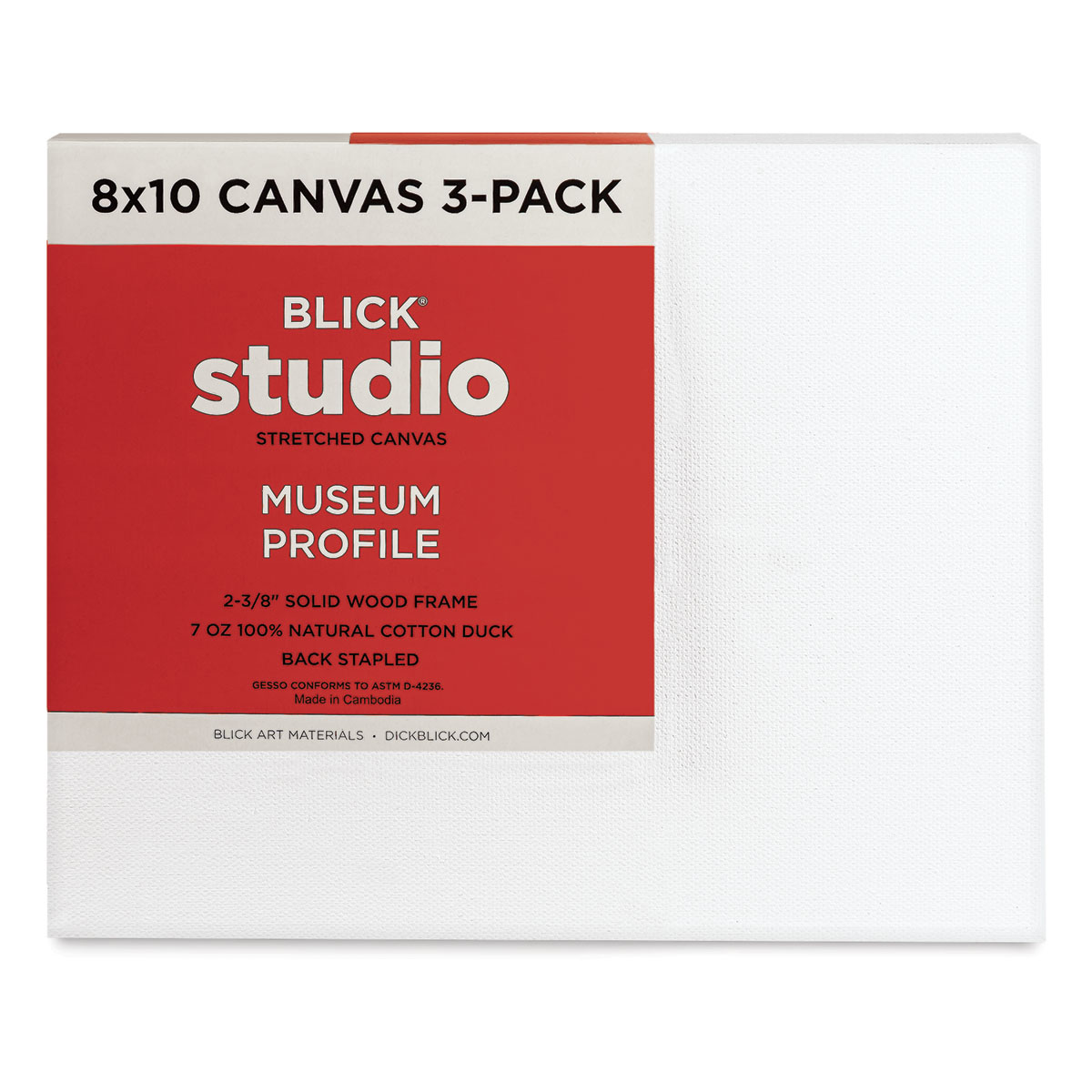 Blick Studio Linen Stretched Canvas - 18 inch x 24 inch, Traditional 3/4 inch Profile, Size: 18 x 24