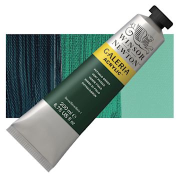 Open in modal - Winsor & Newton Galeria Flow Acrylic - Phthalo Green, 200 ml tube and swatch