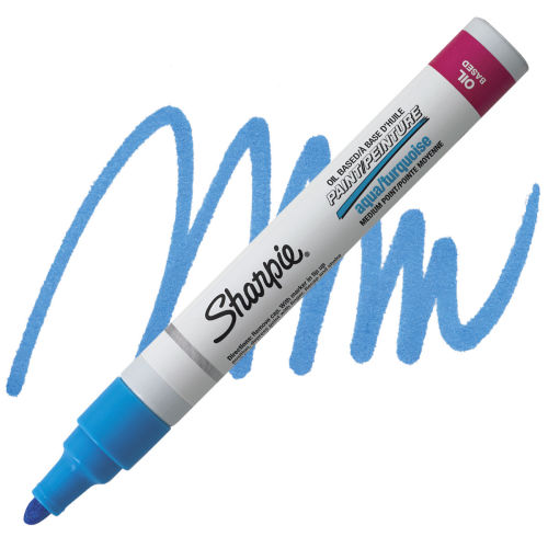 12 Aqua Blue Sharpie Paint Markers, Oil Based Fine Point Sharpie Paint  Permanent Markers, Pens
