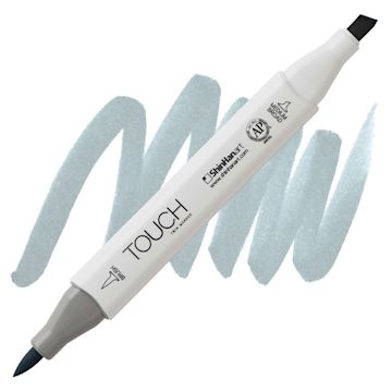 Open in modal - Shinhan Touch Twin Brush Marker - Blue Grey 3 marker and swatch