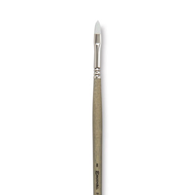 Escoda Perla Toray White Synthetic Brush - Filbert, Long Handle, Size 8