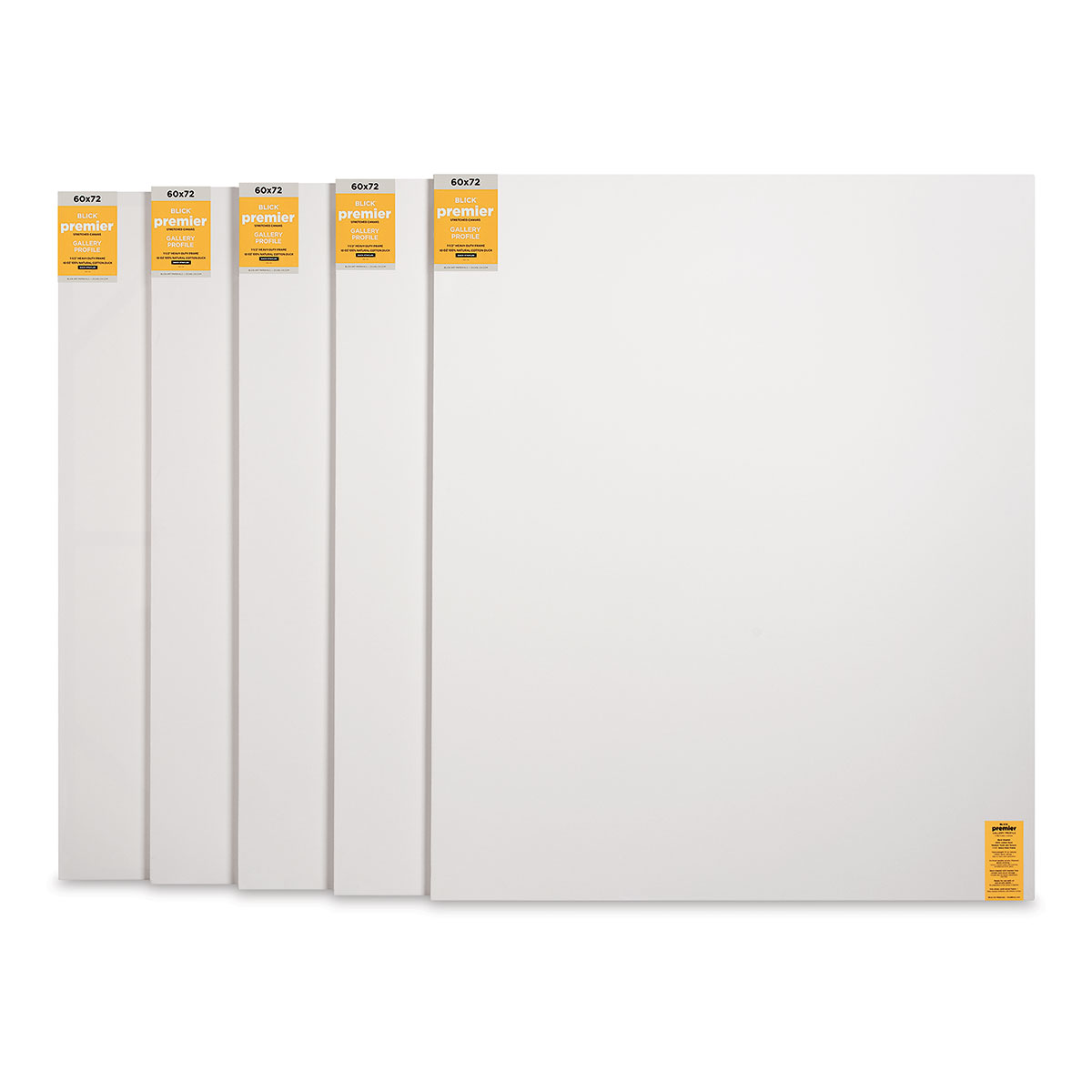 Blick Premier Stretched Cotton Canvas - Gallery Profile, Back-Stapled, 60 x 72, Pkg of 5