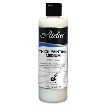 Open in modal - Chroma Atelier Medium - Front of 8 oz bottle of Thick Painting Medium