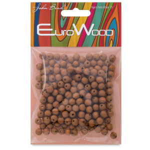 John Bead Euro Wood Beads - Coffee, Round, 6 mm, Pkg of 200