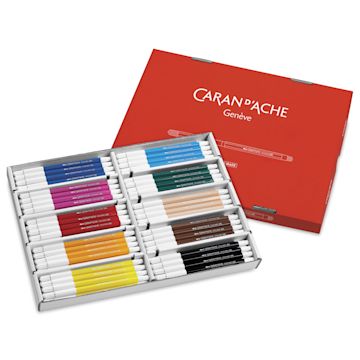 Open in modal - Caran d’Ache Swisscolor Aquarelle Markers - Assorted Colors, Classpack, Set of 100