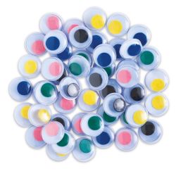Creativity Street Colored Wiggle Eyes - Assorted Colors and Sizes, Round Self-Stick, Pkg of 100