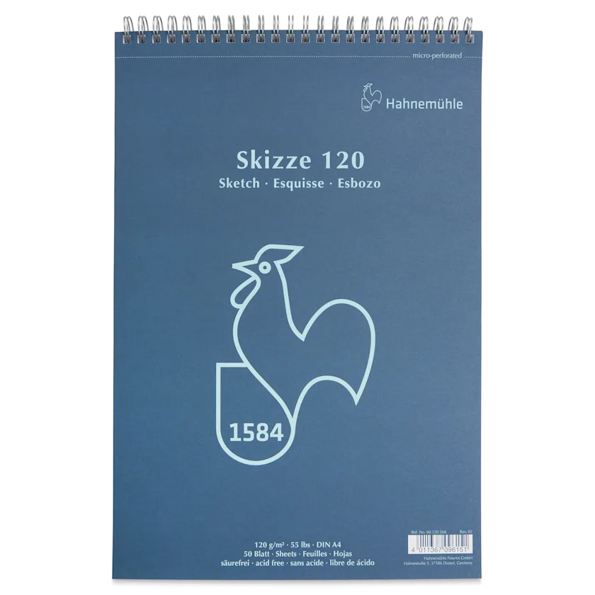 Blocco Da Schizzo E Pastello Hahnemühle - 30 Fogli In Carta Cotone 130 G/m², Formato A5 - Foto 2