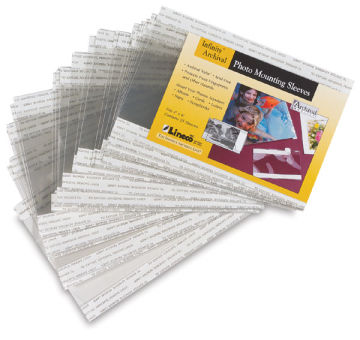 Lineco Archival Photo Mounting Sleeves - 25 sleeves spread in fan
