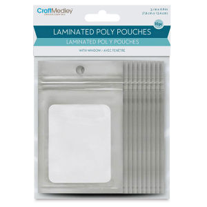 Craft Medley Laminated Zip Bags - Silver, 3-1/10" W x 4-9/10" L, Package of 10 (In packaging)