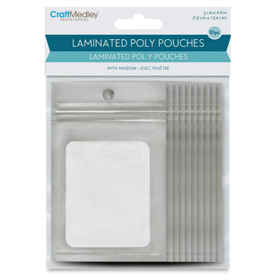 Craft Medley Laminated Zip Bags - Silver, 3-1/10" W x 4-9/10" L, Package of 10 (In packaging)