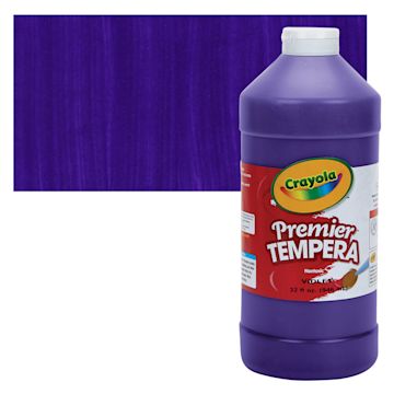 Open in modal - Crayola Premier Tempera - Violet, 32 oz bottle and swatch