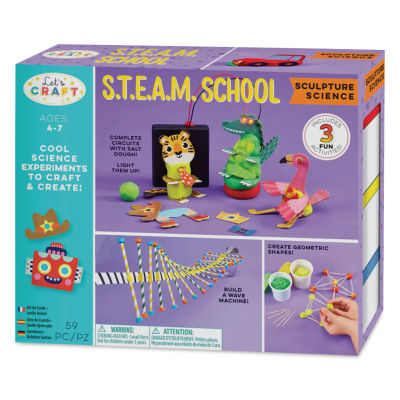 Let's Craft S.T.E.A.M. School Sculpture Science Set (front of packaging)