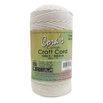 Open in modal - Pepperell Cotton Craft Cord - Natural, 1 mm, 1000 ft
