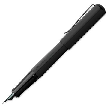 Open in modal - Faber-Castell Hexo Fountain Pen - Matte Black, Medium Tip, cap removed