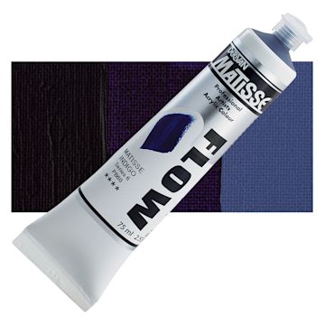 Open in modal - Matisse Flow Acrylic Paint - Matisse Indigo, 75 ml tube and swatch