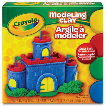 Open in modal - Crayola Modeling Clay - Basic Colors, 1 lb, Set of 4, front of the packaging