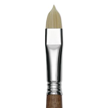 Open in modal - Escoda Futura Synthetic Bristle Brush - Series 5410, Short Filbert, Size 14, Long Handle, close-up