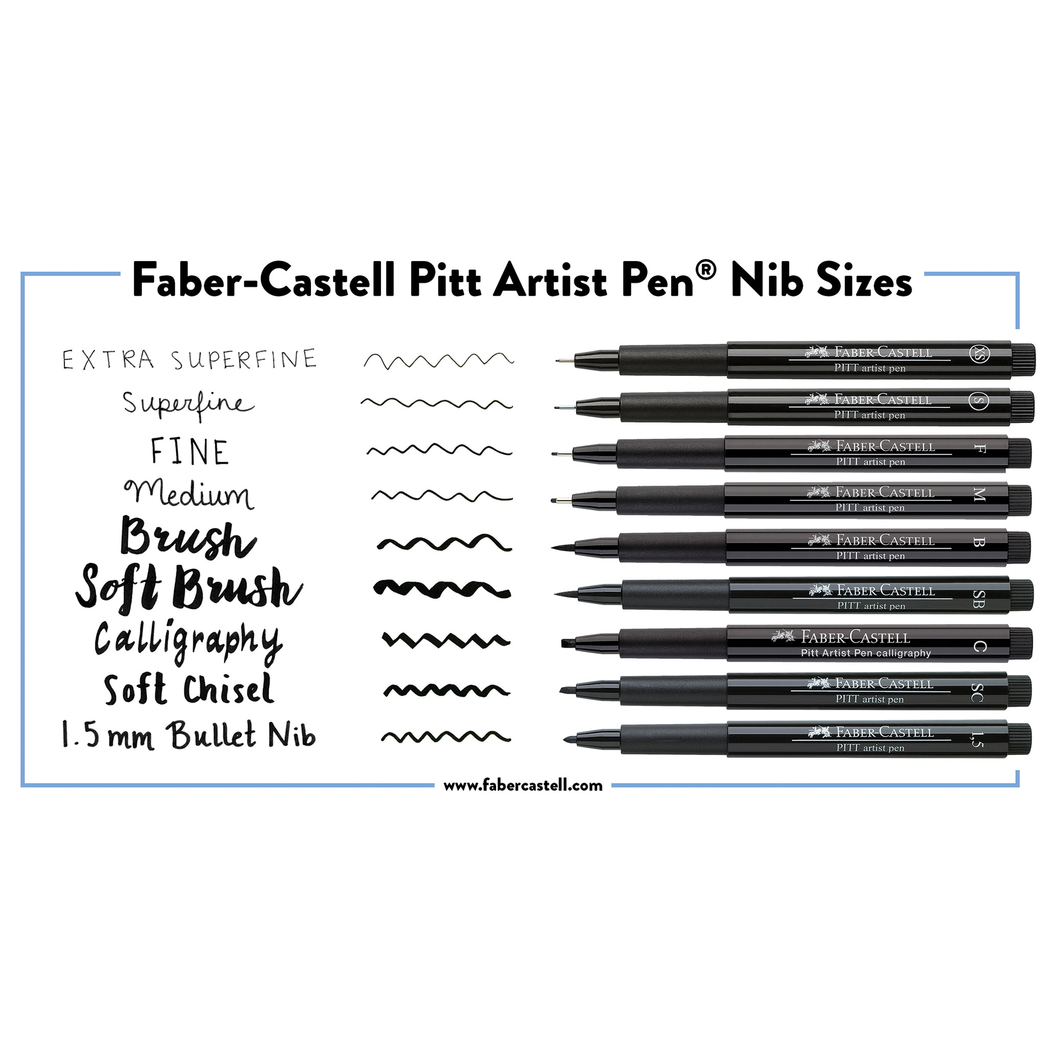 Pitt Artist Pen® Comic Black Set - Wallet of 4 - #267194 – Faber-Castell USA