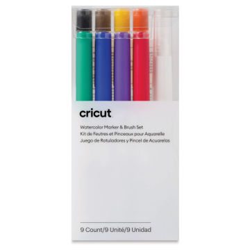 Cricut Watercolor Marker and Brush - Set of 9, front of the packaging