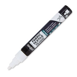 Pebeo 7A Opaque Fabric Marker - White, 4 mm (Cap off)