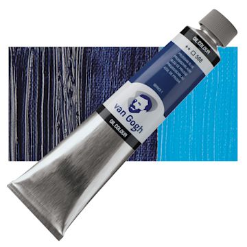 Open in modal - Van Gogh Oil Paint - Prussian Blue, 200 ml tube and swatch