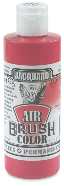 Jacquard Airbrush Paints - Front view of Red Bottle