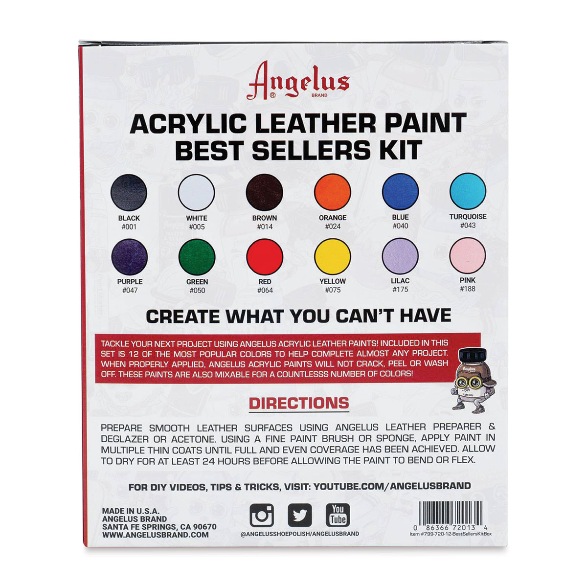 Angelus Brand Acrylic Leather Sneaker Paint 12 Pack Paint Kits 1