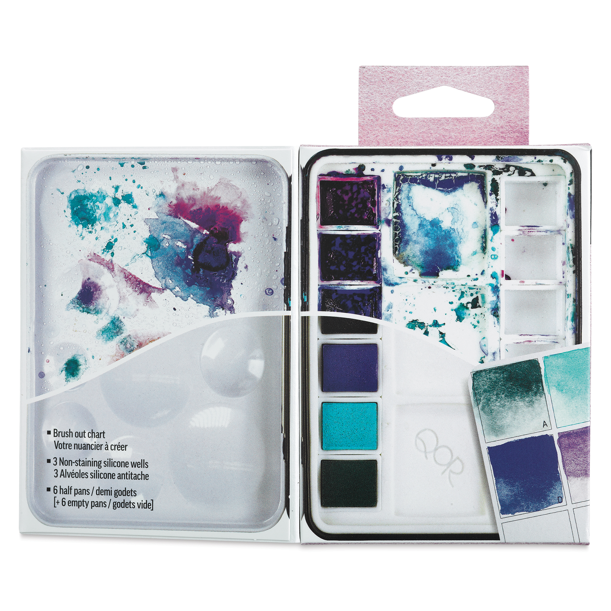 Qor Watercolor Granulators Half Pan Set of 6