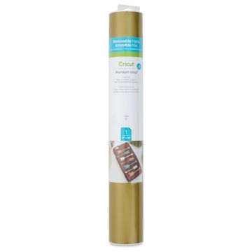 Open in modal - Cricut Removable Premium Vinyl - Gold, 12" x 48", front of the packaging