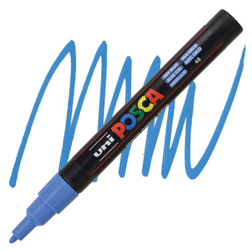Uni-Posca Paint Marker - Sky Blue, Fine, Bullet Tip, 1.5 mm