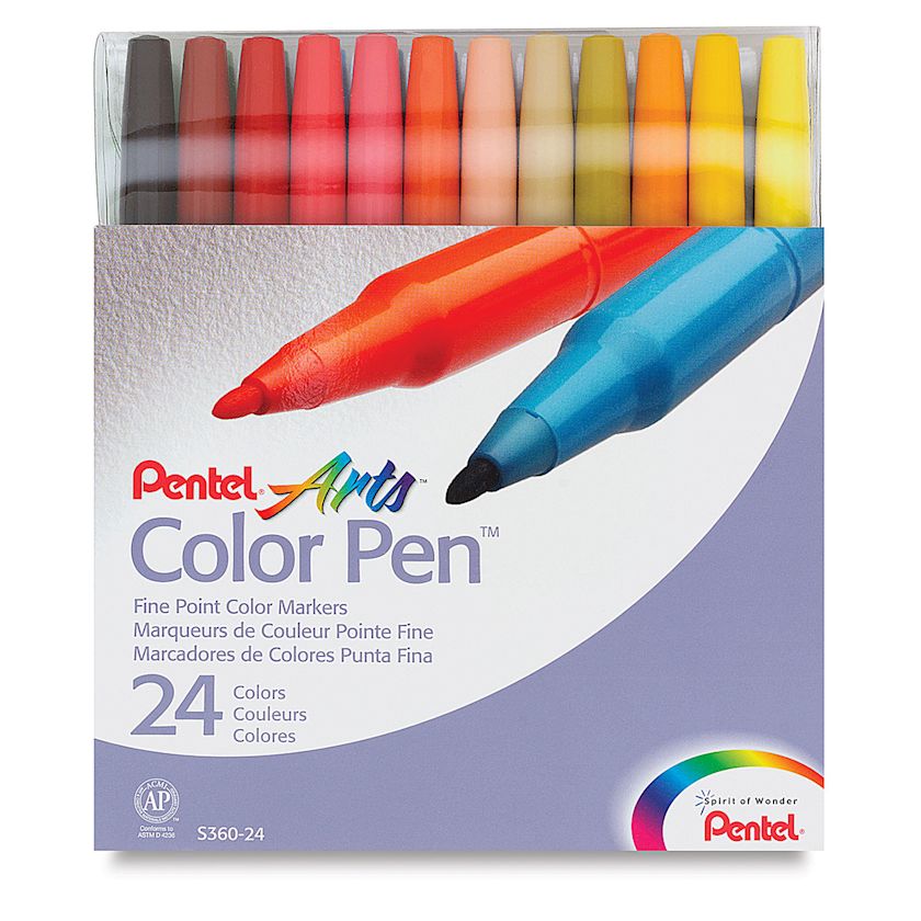 Pentel Color Pen Set - Assorted Colors, Set of 24 | BLICK Art Materials