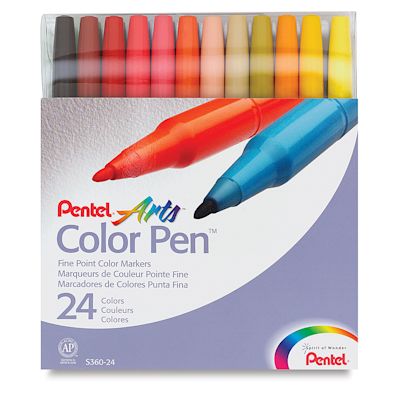 Pentel Color Pen Set - Assorted Colors, Set of 24 | BLICK Art Materials