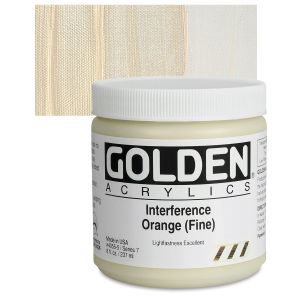 Golden Heavy Body Artist Acrylics - Interference Orange (Fine), 8 oz Jar