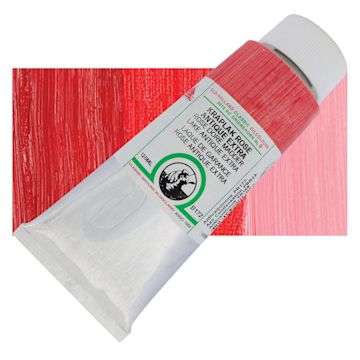 Open in modal - Old Holland Classic Oil Color - Rose Dore Madder Lake Antique Extra, 125 ml tube and swatch