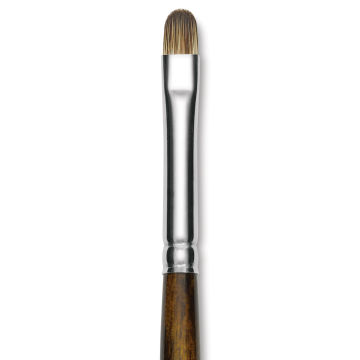 Silver Brush Monza Synthetic Mongoose Artist Brush - Long Handle, Short Filbert, Size 4 (close up)