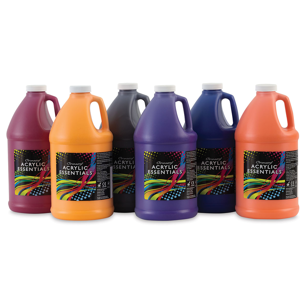 Chromacryl Acrylic Essentials - Primary Colors, Set of 6, Pints