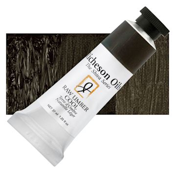 Open in modal - Shiva Signature Artist Oil Color - Raw Umber Cool, 1.25 oz Tube and swatch