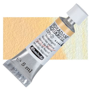 Open in modal - Schmincke Horadam Aquarell Artist Watercolor - Naples Yellow, 5 ml tube and swatch