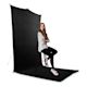 Savage Backdrop Travel Kit - Extended, Black -  with person sitting on stool in front of backdrop