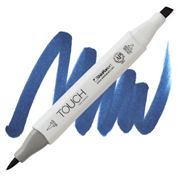 Open in modal - ShinHan Touch Twin Brush Marker - Prussian Blue PB69 marker and swatch