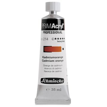 Open in modal - Schmincke Primacryl Professional Acrylic Paint - Cadmium Orange, 35 ml Tube
