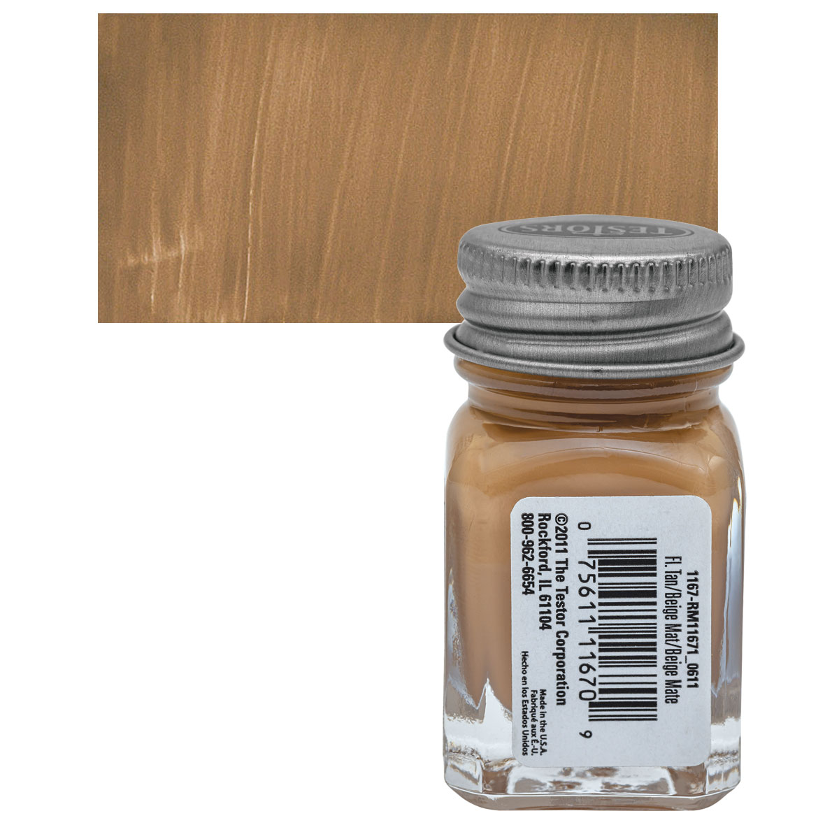 Testors Enamel Paint - Flat Tan, 1/4 oz bottle